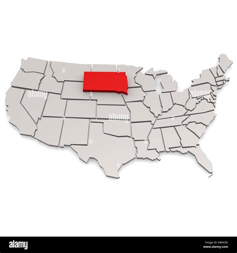 Mapa De Dakota Del Sur Fotografía De Stock Alamy