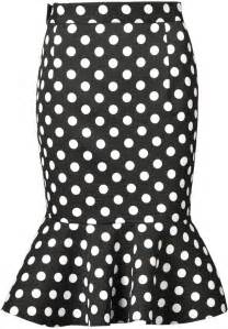 Choies Black Polka Dot Midi Pencil Skirt With Flounce Hem 25 Choies