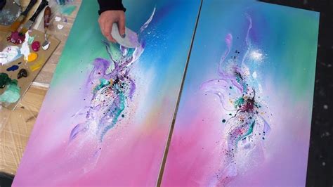 Easy Abstract Painting Demo For Beginners Not Acrylic Pouring