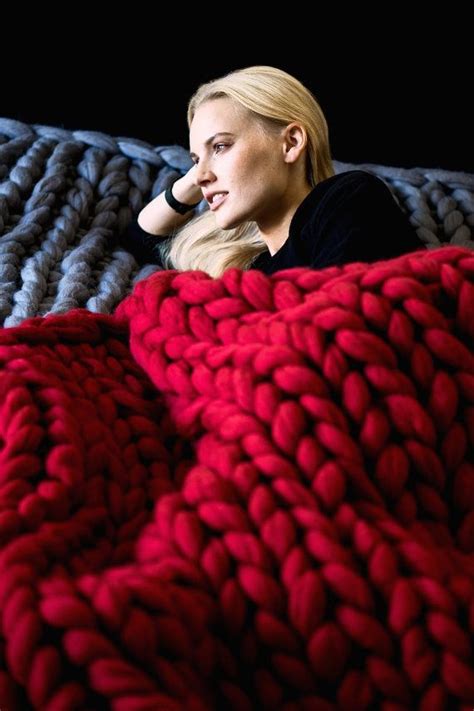 Chunky Knit Blanket Giant Yarn Throw Wrap Arm Knit From 100