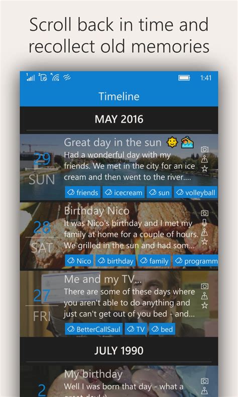 It's so good, you'll keep coming back for more. Diarium — Private Diary / Daily Journal for Windows 10 Mobile
