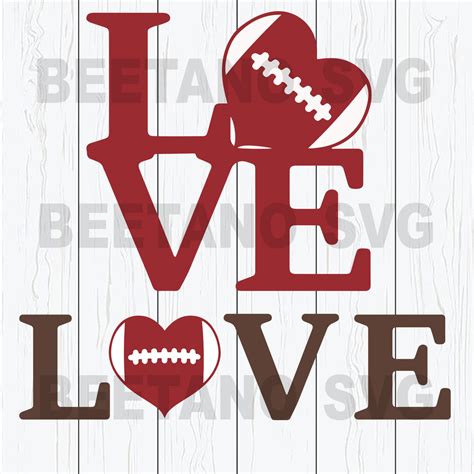 Love Football Files For Cricut Svg Dxf Eps Png Instant Download