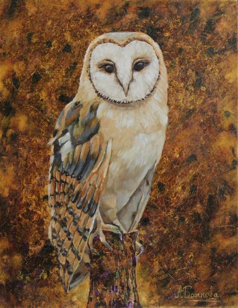 Barn Owl Oil Painting Realistic Owl Wall Art Oil Painting Etsy