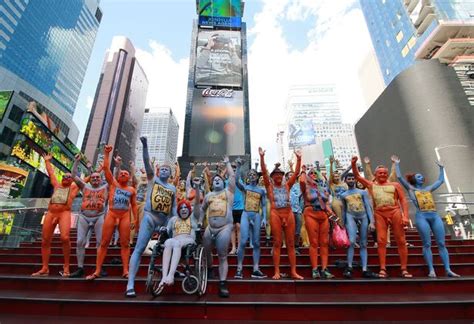Hundreds Of Models Pose Nude In Times Square To Promote