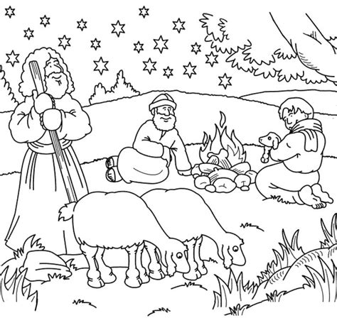 Bijbel kerstverhaal kleurplaten om in te kleuren. De herders | Kerst - Kleurplaten - Kerstmis kleurplaten ...