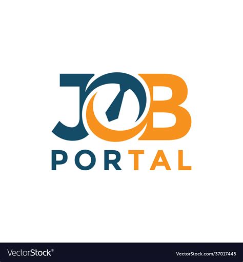 Job Portal Lettering Logo Design Template Concept Vector Image