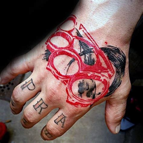 40 Brass Knuckle Tattoo Designs For Men Ink Ideas With A Punch