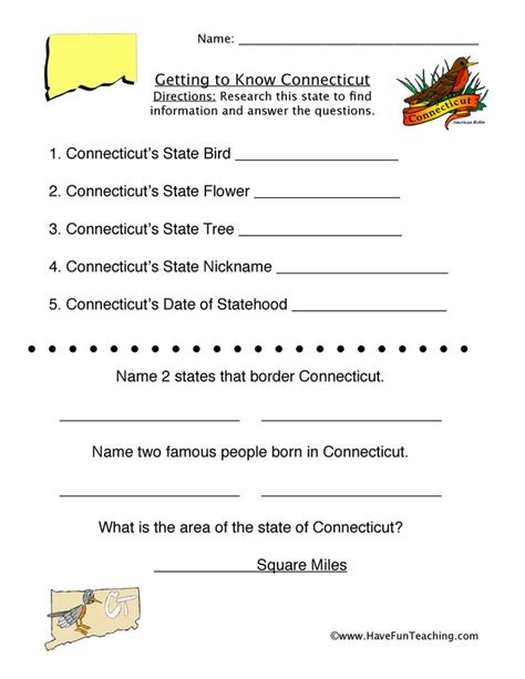 Our free social studies worksheets are great for everybody! Connecticut Worksheet | Social studies worksheets ...