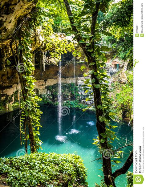 Cenote Zaci Valladolid Mexico Stock Image Image Of