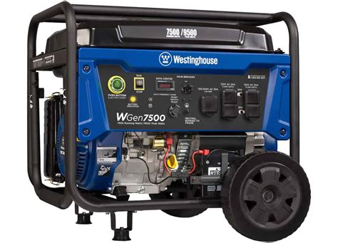 The westinghouse wgen9500df dual fuel portable generator produces up to 12,500 peak watts and 9,500 running watts. Westinghouse WGen7500 7500/9500W Portable Generator: Spec ...