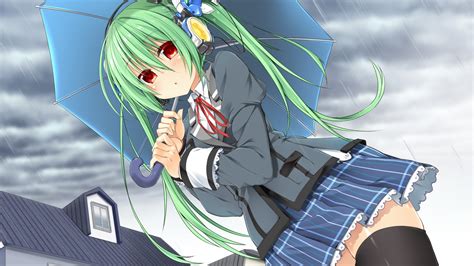anime girls, Umbrella, School uniform Wallpapers HD / Desktop and ...