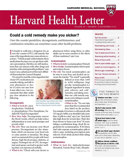 The Hidden Hazards Of Cold Medicines From The November 2014 Harvard