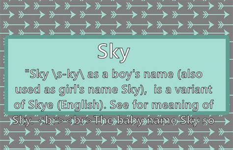 Sky What Does The Unisex Name Sky Mean Name Image
