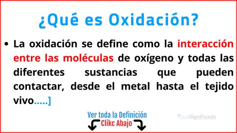 ¿qué Es Oxidación Significado Tipos Ejemplos