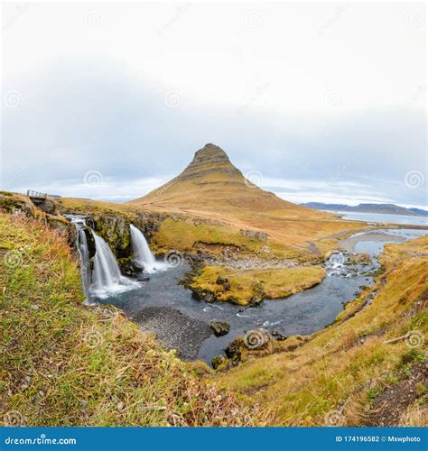Kirkjufell In Iceland Kirkjufellsfoss Waterfall Square Panorama Of Fall