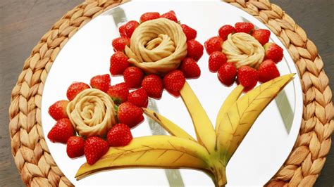 Josephines Recipes How To Make Banana Flower Fruit Carving Garnish