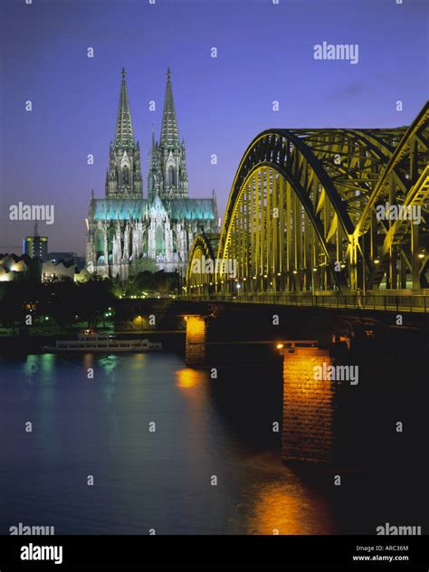 Bridge Over The River Rhine And Cathedral Dom Cologne Koln North