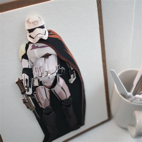 Star Wars Captain Phasma Shadow Box Paperized Crafts