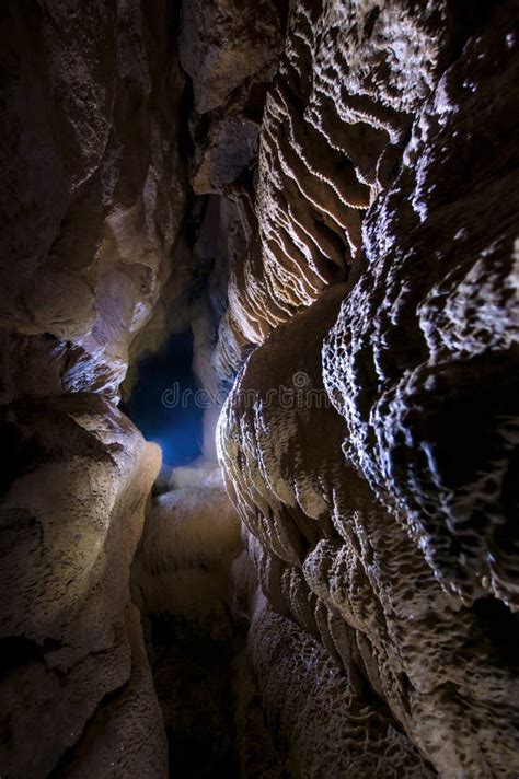 Cave Underground With Limestone Formations Stock Image Image Of