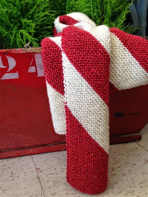 Knitionary Candy Cane Scarf Free Pattern Preview