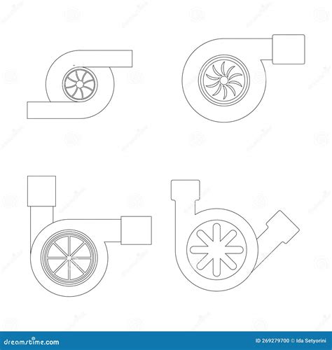 Car Engine Turbo Symbol Concept In Cartoon Illustration Vector