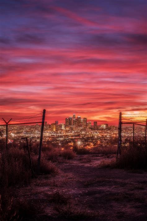 Downtown Los Angeles Showcased Under A Rare Fiery Sunset That Lasted