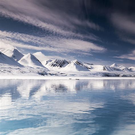 3415x3415 Mountains Snow Lake Iceberg Svalbard Hd Phone Wallpaper