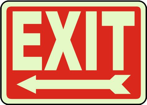 Exit Left Arrow Sign A5110 By