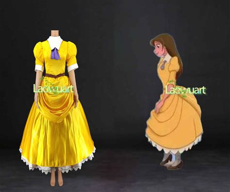 The Tarzan And Jane Movie Outfit Tarzan Jane Princess Yellow Satin Dress For Women Girls Cosplay