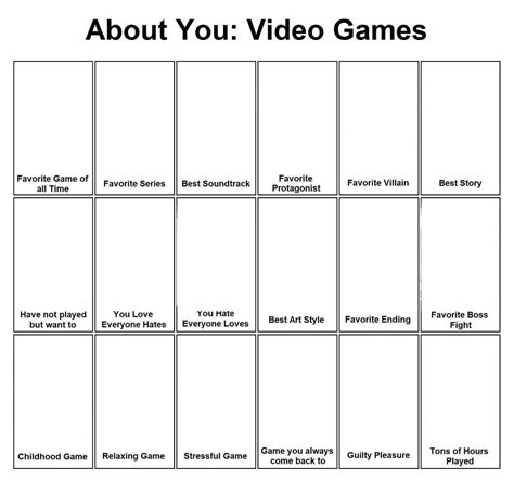 About You Video Games Image Template My Answers Rvideogames