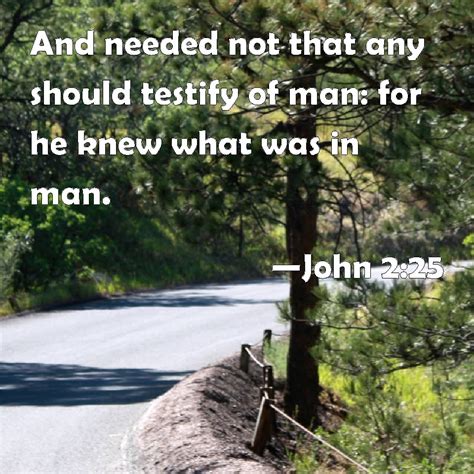 John 225 And Needed Not That Any Should Testify Of Man For He Knew