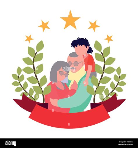 Grandmother And Grandson Hug Cartoon Flat Old Vector Image Hot Sex Picture