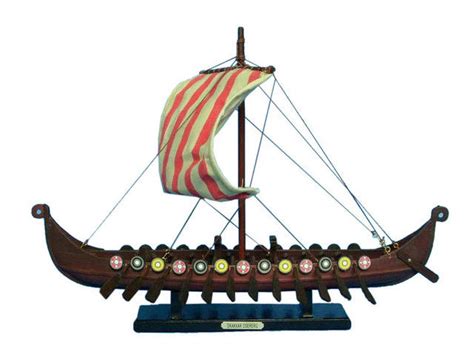 Buy Wooden Viking Drakkar Model Boat 14in Model Ships