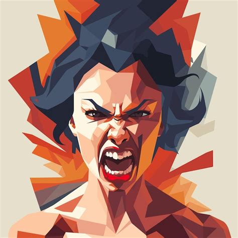 Premium Vector Anger Rage And Negative Emotions Concept Woman Feeling