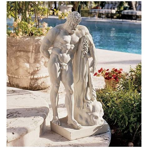 Design Toscano Grand Greek Roman Male Nude Statue Hercules Home Garden Sculpture Walmart Com