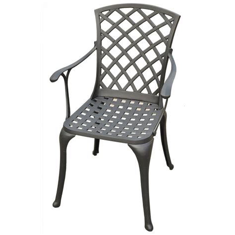 Crosley Sedona Set Of 2 Cast Aluminum Arm Chairs Charcoal Black