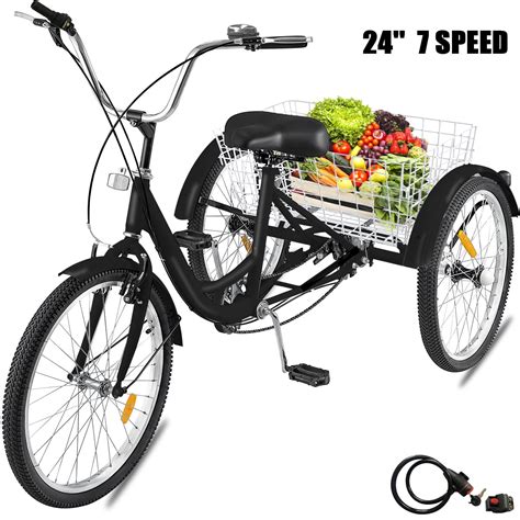 Vevor Adult Tricycle 247 Speed Three Wheel Bike Cruise Bike Seat