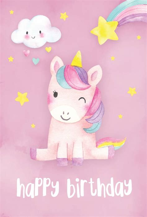 Unicorn Birthday Cards Free Printable For Mom
