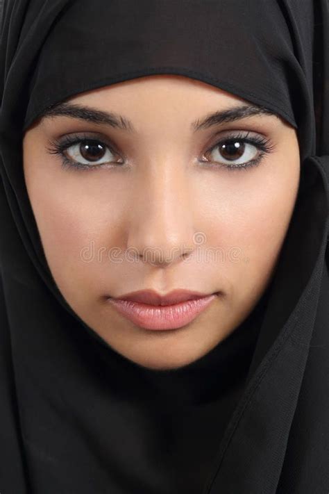 Portrait Of A Beautiful Arab Woman Face With A Black Scarf Royalty Free Stock Photo Beautiful