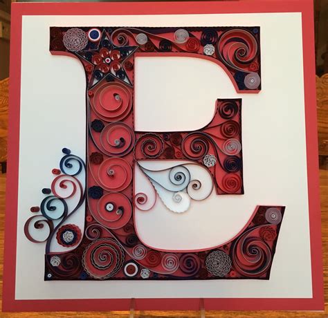Quilling Quilled Paper Monogram Lightweight Cardstock Letter E