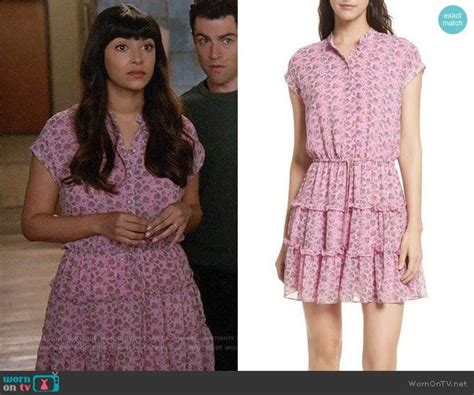 Ceces Pink Paisley Dress On New Girl Outfit Details Wornontv