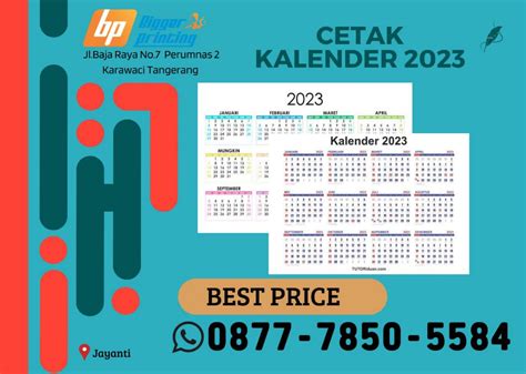 Best Price Wacall 087778505584 Cetak Kalender 2023 Di Jayanti By