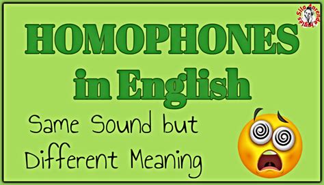 Homophones In English Same Sound But Different Meaning