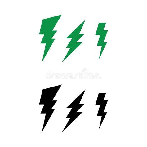 Logo Y Símbolos Del Icono Del Rayo Verde Eléctrico Vector Ilustración