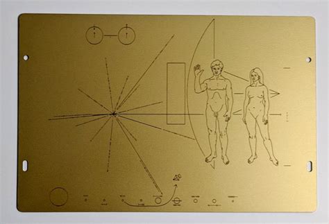 Full Size Metal Replica Of Nasa Pioneer Plaque Laser Engraved And
