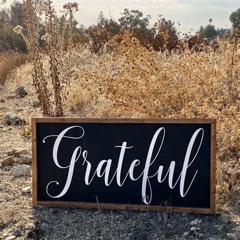 Large Grateful Sign Framed Grateful Sign Wood Sign Etsy