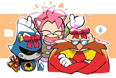 Amy Rose Dr Eggman And Metal Sonic Sonic And 3 More Drawn By