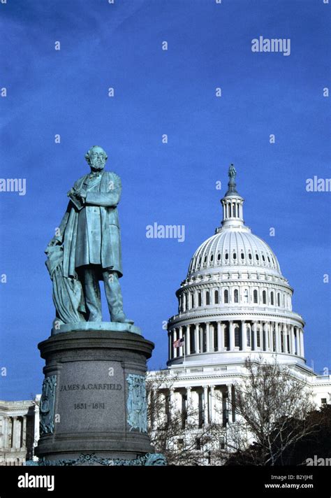 Capital Building Rotunda Washington Dc With James Garfield Sculpture