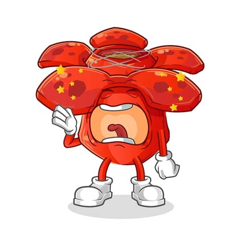 Premium Vector Rafflesia Arnoldii Yawn Character Cartoon Mascot Vector