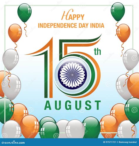 Happy Independence Day India Banner Stock Vector Illustration Of